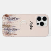 Schaamrood Maan Paarse Bomen iPhone Hoesje (Achterkant horizontaal)