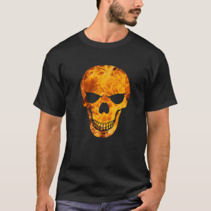 Schaamschedel met vlammen. Devil Hell Witch Hallow T-shirt