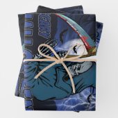 Schaamskelet in de Scary Dark Night Halloween Inpakpapier Vel (In situ)