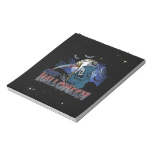 Schaamskelet in de Scary Dark Night Halloween Notitieblok