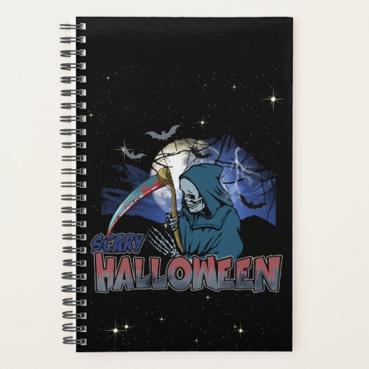Schaamskelet in de Scary Dark Night Halloween Planner (Voorkant)