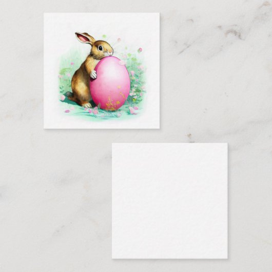 schaamte bunny zich verschuilt achter een groot pa informatiekaartje (Voorkant / Achterkant)