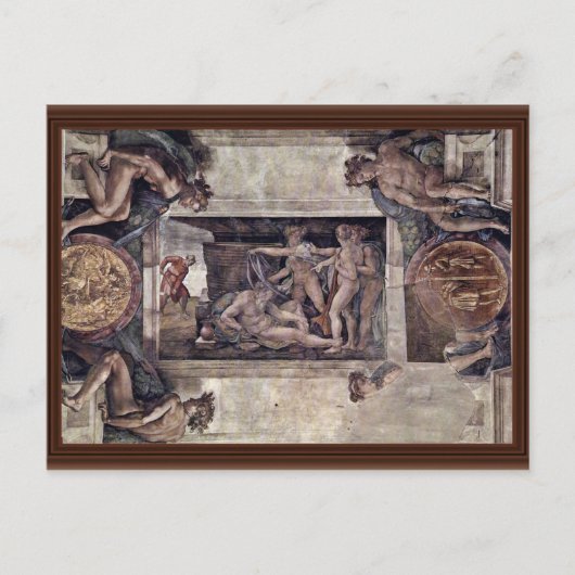 Schaamte en spot met de gekke Noah van Michelan Briefkaart (Voorkant)