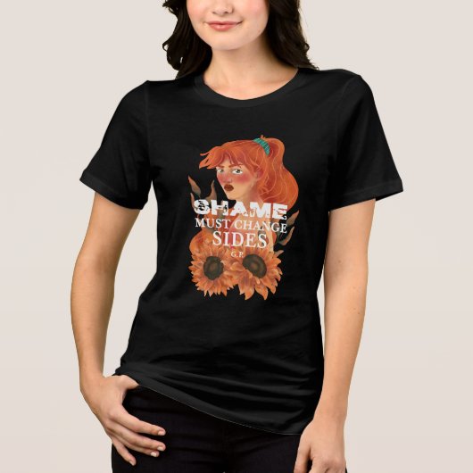 Schaamte moet van kant wisselen Tri-Blend shirt (Voorkant)