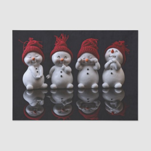 Schaamteloos Cute Snowmen Tissuepapier (Voorkant)