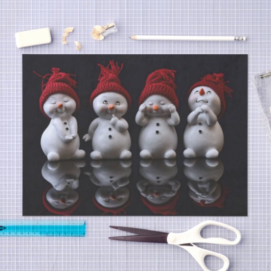 Schaamteloos Cute Snowmen Tissuepapier (Craft)