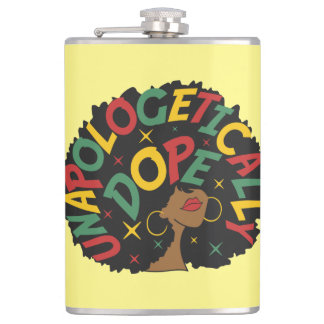 Schaamteloos lekker zwart meisje afro heupfles