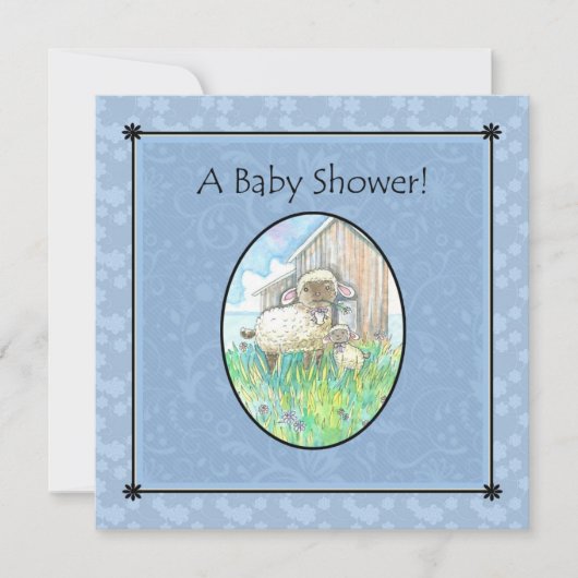 Schaap babyshower uitnodigingen door Molly Harriso (Voorkant)