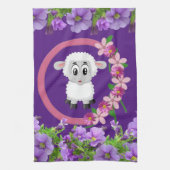 Schaap Bloemen Paarse Keuken Handdoek (Verticaal)