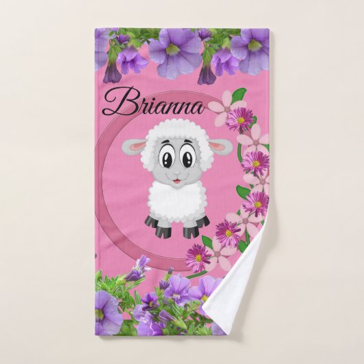 Schaap Bloemen Roze Handen Badkamer Handdoek Sets (Handdoek)