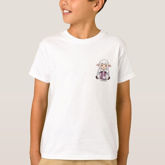Schaap Breien Cartoon Kinderen T-shirt (Voorkant)