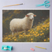 Schaap Buttercup Bloemen Schilderij Decoupage Tissuepapier (Craft)