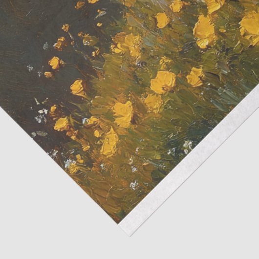 Schaap Buttercup Bloemen Schilderij Decoupage Tissuepapier (Detail)