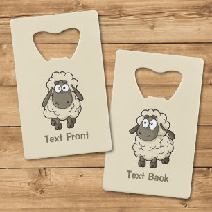 Schaap Cartoon Beige Creditkaart Flessenopener
