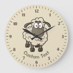 Schaap Cartoon Beige Grote Klok