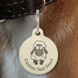 Schaap Cartoon Beige Huisdierpenning