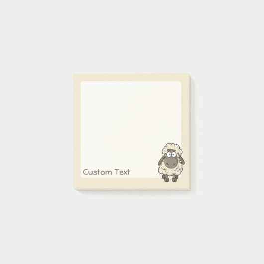 Schaap Cartoon Beige Post-it® Notes (Voorkant)
