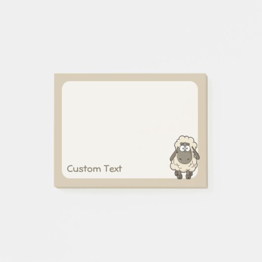 Schaap Cartoon Beige Post-it® Notes (Voorkant)