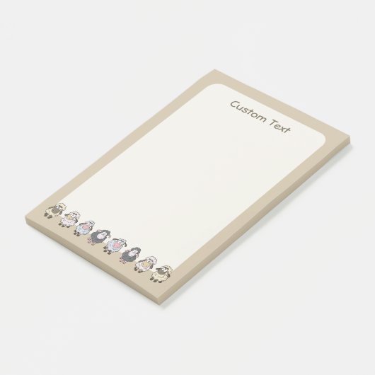 Schaap Cartoon Beige Post-it® Notes (Schuin)