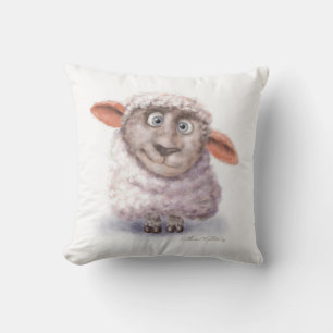 Schaap Cartoon Met Wattenbol Kussen