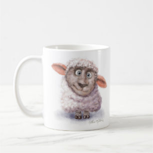 Schaap Cartoon Met Wattenbolletjes Koffiemok