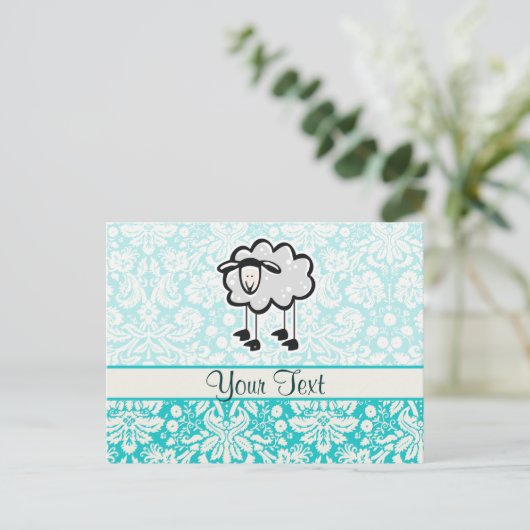 Schaap; Cute Briefkaart (Staand voorkant)