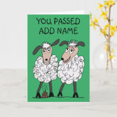 Schaap dat je geslaagd bent kaart (Gele Bloem)