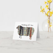 Schaap Denkt Aan Jou Vouwkaart Kaart (Gele Bloem)