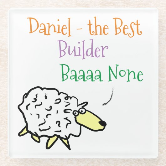 Schaap Design voor een Bouwer Glas Onderzetter (Voorkant)