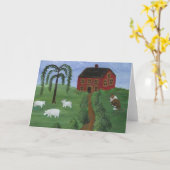 Schaap en Collie Blank Kaart (Gele Bloem)