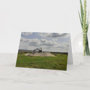 Schaap en een graver, North Yorkshire. Blanco Kaart