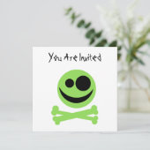 Schaap en kruisbeenderen. Groen en zwart. Kaart (Staand voorkant)