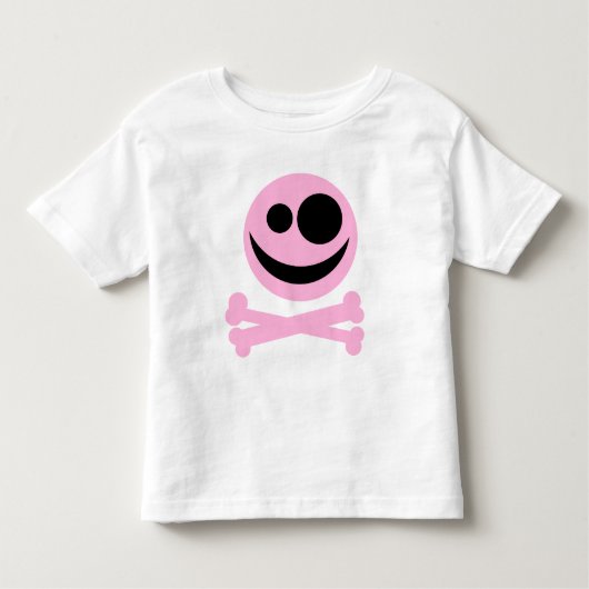 Schaap en kruisbeenderen. Roze en zwart. Kinder Shirts (Voorkant)