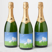 Schaap en Lam Pasen Sparkling Wijnetiket (Flessen)