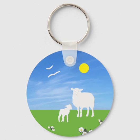 Schaap en lam  sleutelhanger (Voorkant)