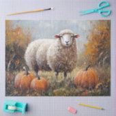 Schaap en pompoenen schilderen decoupage tissuepapier (Craft)