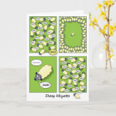 Schaap Etiquette (verjaardag) Kaart (Gele Bloem)