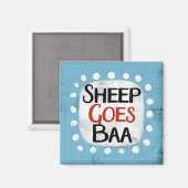 Schaap gaat baa koelkastmagneet magneet (Voorkant / Achterkant)