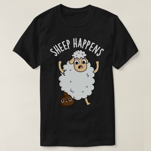 Schaap gebeurt grappig poep puns t-shirt (Design voorkant)
