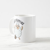 Schaap Gebeurt Grappige Poep Pun Koffiemok (Voorkant links)