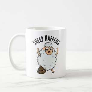 Schaap Gebeurt Grappige Poep Pun Koffiemok