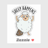 Schaap Gebeurt Grappige Poep Pun Sticker (Vel)