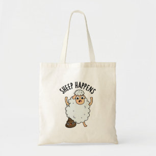 Schaap Gebeurt Grappige Poep Pun Tote Bag