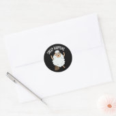 Schaap Gebeurt Grappige Poop Pun Dark BG Ronde Sticker (Envelop)