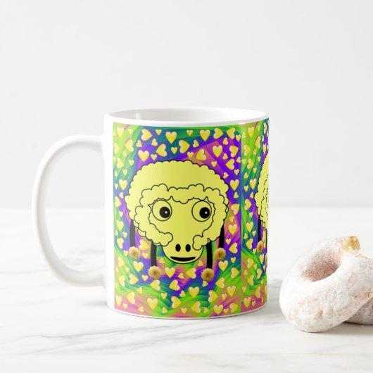 Schaap Gele Harten Mok (Met donut)