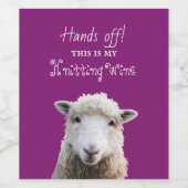 Schaap Gezicht Breien Wijn Etiket Met Eigen Tekst (Enkel label)