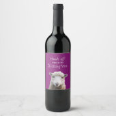 Schaap Gezicht Breien Wijn Etiket Met Eigen Tekst (Voorkant)
