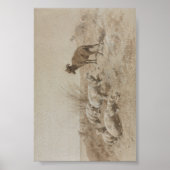 Schaap Grafiet Kunstwerk Poster (Voorkant)