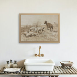 Schaap Grafiet Kunstwerk Poster