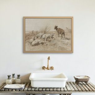 Schaap Grafiet Kunstwerk Poster